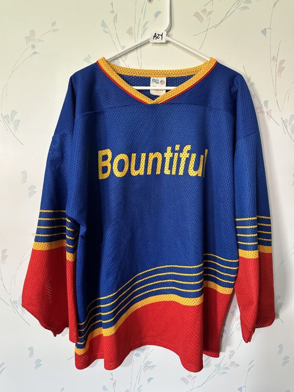 Athletic Knit Mens XXL Mesh Hockey Jersey Blue Red Yellow Bountiful #12 Canada